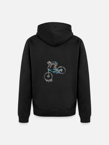 vtt mtb downhill - Veste à capuche bio Premium Unisexe - noir