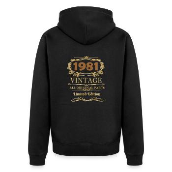 1981 Pièces d'origine Vintage - Veste à capuche bio Premium Unisexe - noir - Dos - Nico (187cm)