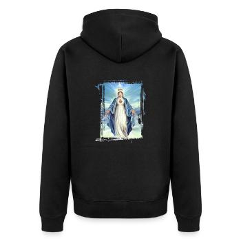 Holly Mary Maria Madonna Mariana Vierge Marie - Veste à capuche bio Premium Unisexe - noir - Dos - Nico (187cm)