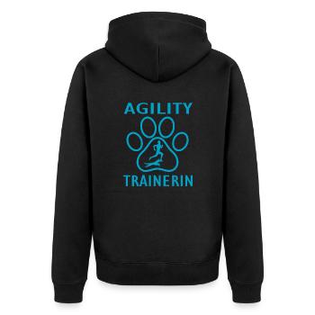 Chien Dog Agility - Veste à capuche bio Premium Unisexe - noir - Dos - Nico (187cm)