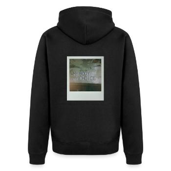 Mon corps Mon choix - Veste à capuche bio Premium Unisexe - noir - Dos - Nico (187cm)