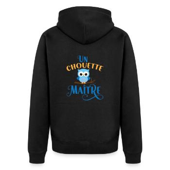 Un chouette maître cadeau fin d'année maître - Veste à capuche bio Premium Unisexe - noir - Dos - Nico (187cm)