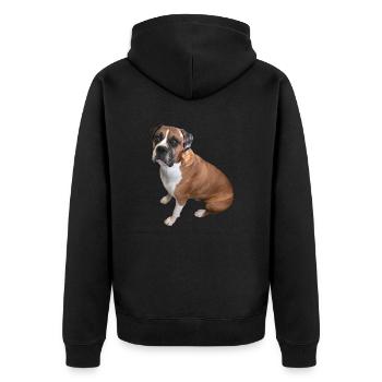 Boxer chien - Veste à capuche bio Premium Unisexe - noir - Dos - Nico (187cm)