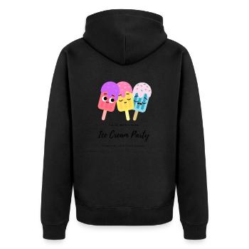 Ice Cream - Unisex Premium Bio Zip Hoodie - Schwarz - Hinten - Nico (187cm)