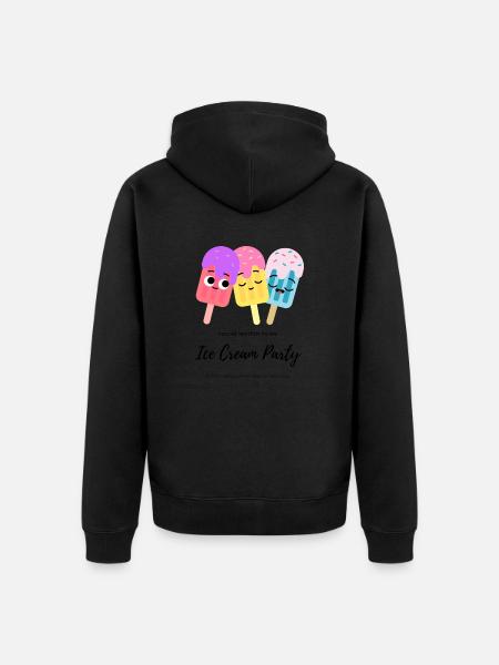 Ice Cream - Unisex Premium Bio Zip Hoodie - Schwarz