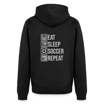 Mangez dormir Soccer Répéter - Veste à capuche bio Premium Unisexe - noir - Dos - Nico (187cm)