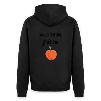 Aujourd'hui j'ai la pêche - Veste à capuche bio Premium Unisexe - noir - Dos - Nico (187cm)
