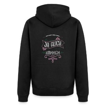 lustige tshirts alkohol bday weizen - Unisex Premium Bio Zip Hoodie - Schwarz - Hinten - Nico (187cm)