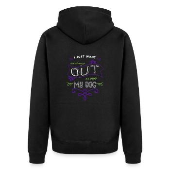 dogs funny sayings gift idea beagle dogs happy - Unisex Premium Bio Zip Hoodie - Schwarz - Hinten - Nico (187cm)