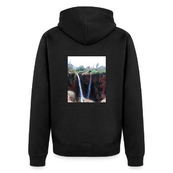Ouzoud Fountains 2 - Unisex Premium Organic Zip Hoodie - black - Back - Nico (187cm)