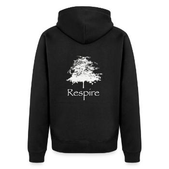 respire - nature, arbre et zen - Veste à capuche bio Premium Unisexe - noir - Dos - Nico (187cm)