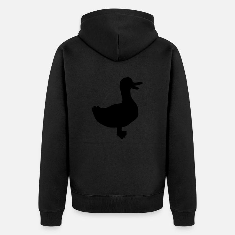 Silhouette douce oie heureuse - Veste à capuche bio Premium Unisexe - noir