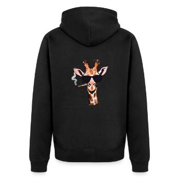 Girafe avec lunettes de soleil Illustration de girafe - Veste à capuche bio Premium Unisexe - noir - Dos - Nico (187cm)