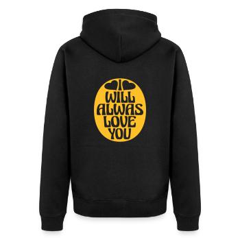 I will always love - Unisex Premium Organic Zip Hoodie - black - Back - Nico (187cm)