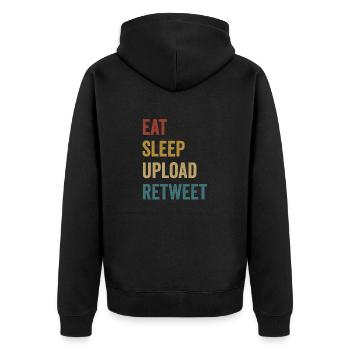Eat Sleep Télécharger Retweet - Veste à capuche bio Premium Unisexe - noir - Dos - Nico (187cm)