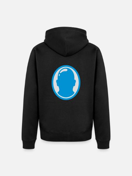 Bald Man Logo Design - Unisex Premium Organic Zip Hoodie - black