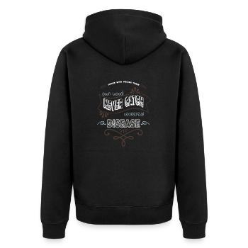 apprentice mason chainsaw carpenter - Unisex Premium Bio Zip Hoodie - Schwarz - Hinten - Nico (187cm)