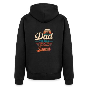Dad the fishing legend fisherman gifts men - Veste à capuche bio Premium Unisexe - noir - Dos - Nico (187cm)