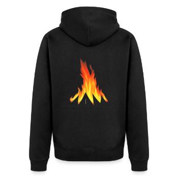Campfire Camping Nature Forest Fire Outside Tent 1 - Unisex Premium Organic Zip Hoodie - black - Back - Nico (187cm)