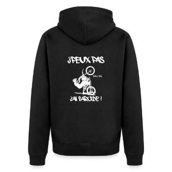 j'peux pas j'ai barode - Veste à capuche bio Premium Unisexe - noir - Dos - Nico (187cm)
