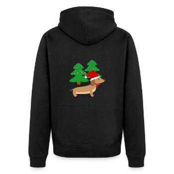 Drôle mignon Teckel de Noël Teckel Gesch de Noël - Veste à capuche bio Premium Unisexe - noir - Dos - Nico (187cm)