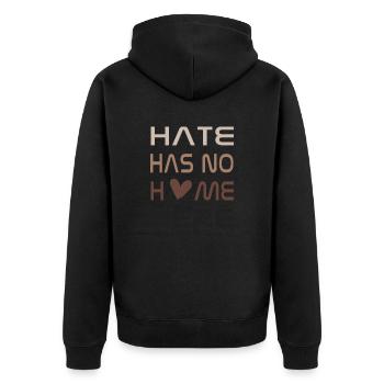 La haine n’a pas sa place ici - Veste à capuche bio Premium Unisexe - noir - Dos - Nico (187cm)