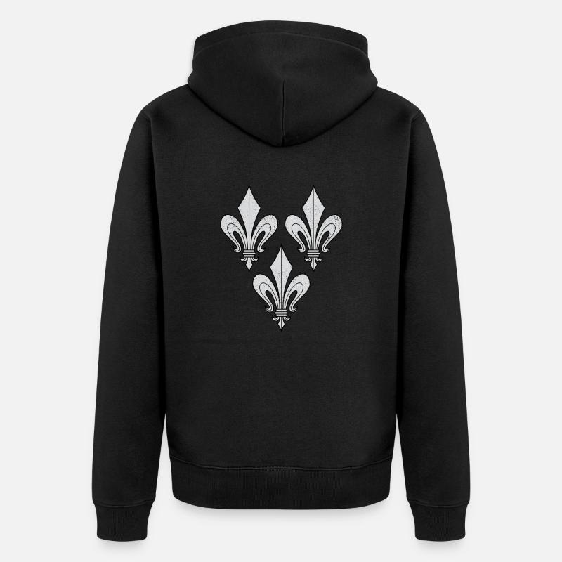 Lys - Fleur De Lys - Veste à capuche bio Premium Unisexe - noir