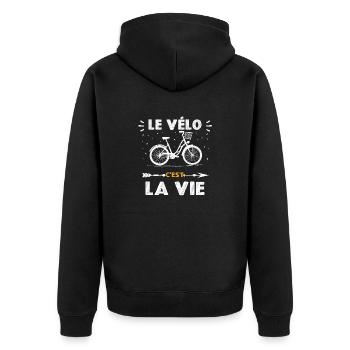 le vélo c'est la vie - Veste à capuche bio Premium Unisexe - noir - Dos - Nico (187cm)