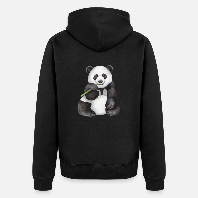 Panda - Veste à capuche bio Premium Unisexe - noir