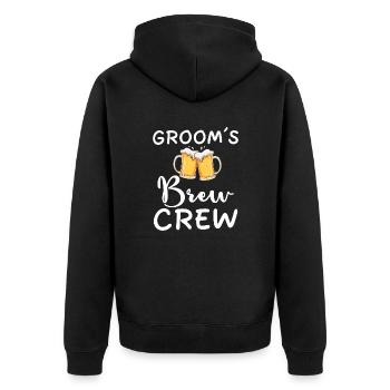 Team of the groom's brewers. EVG. Funny. Beer - Unisex Premium Organic Zip Hoodie - black - Back - Nico (187cm)