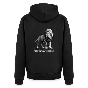 Be fearless - Veste à capuche bio Premium Unisexe - noir - Dos - Nico (187cm)