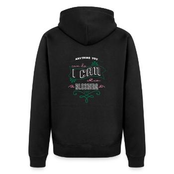 joke geek woman a womans place awesome funny - Unisex Premium Organic Zip Hoodie - black - Back - Nico (187cm)