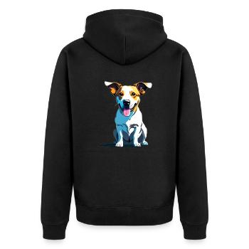 Jack Russel panting - Unisex Premium Organic Zip Hoodie - black - Back - Nico (187cm)
