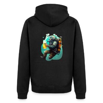 Plongeur de bière drôle et cool - Veste à capuche bio Premium Unisexe - noir - Dos - Nico (187cm)
