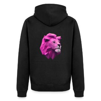 Rose lion Low Poly Art - Veste à capuche bio Premium Unisexe - noir - Dos - Nico (187cm)