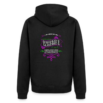 cool birthday present idea birthday present - Unisex Premium Bio Zip Hoodie - Schwarz - Hinten - Nico (187cm)
