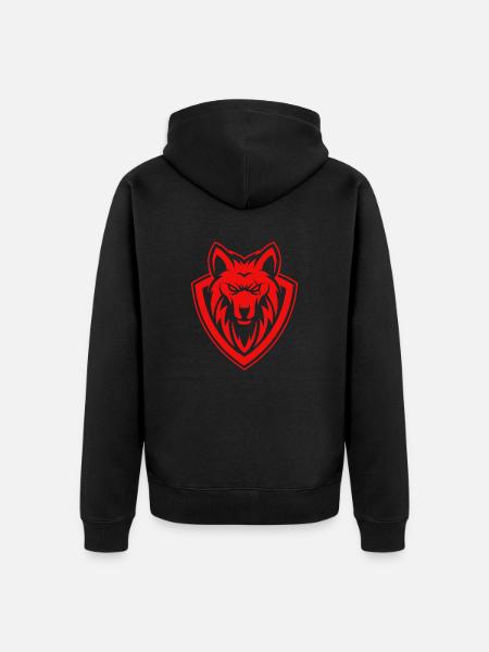 Roter Alpha - Unisex Premium Bio Zip Hoodie - Schwarz