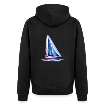 Sailing Sailing Sailing Sailing Ship Sailing Boat - Unisex Premium Organic Zip Hoodie - black - Back - Nico (187cm)