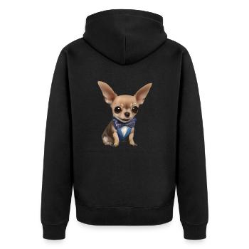 Propriétaire de chien Chihuahua chien Chihuahua chiots - Veste à capuche bio Premium Unisexe - noir - Dos - Nico (187cm)