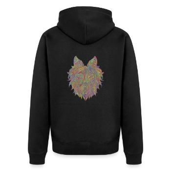 Wolfgang - Unisex Premium Bio Zip Hoodie - Schwarz - Hinten - Nico (187cm)