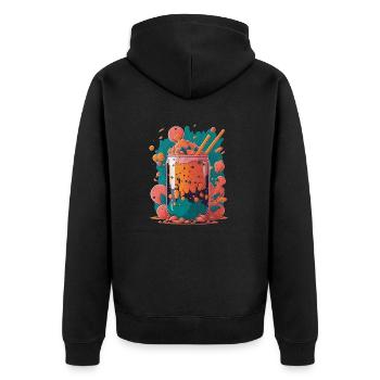 Cocktail Summer - Unisex Premium Organic Zip Hoodie - black - Back - Nico (187cm)