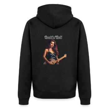 Pinup - Unisex Premium Bio Zip Hoodie - Schwarz - Hinten - Nico (187cm)