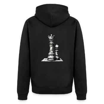 The king and his pawn - Unisex Premium Organic Zip Hoodie - black - Back - Nico (187cm)