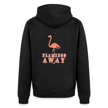 Flamant rose loin - Veste à capuche bio Premium Unisexe - noir - Dos - Nico (187cm)