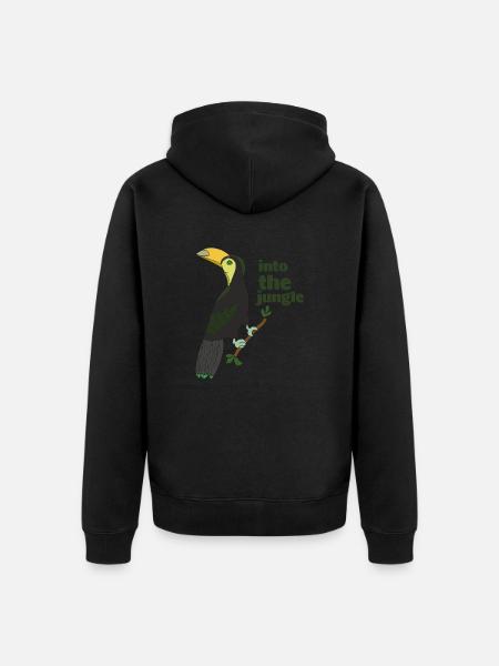 tukan into the jungle - Unisex Premium Organic Zip Hoodie - black