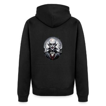 A Smiling Vampire 10 - Unisex Premium Organic Zip Hoodie - black - Back - Nico (187cm)