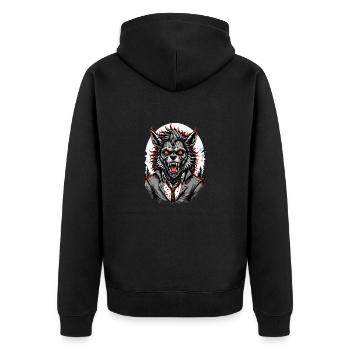 WEREWOLF Costume 7 - Unisex Premium Organic Zip Hoodie - black - Back - Nico (187cm)