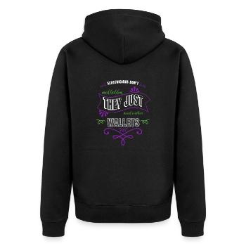 humor electrician humor awesome electricity - Unisex Premium Bio Zip Hoodie - Schwarz - Hinten - Nico (187cm)