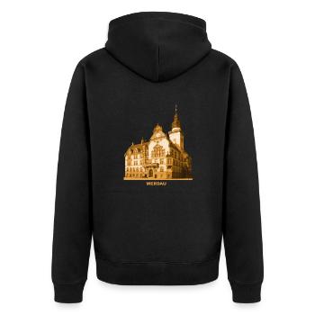 Mairie de Werdau, Pleiße, Saxe - Veste à capuche bio Premium Unisexe - noir - Dos - Nico (187cm)