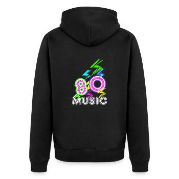 années 80 - Veste à capuche bio Premium Unisexe - noir - Dos - Nico (187cm)